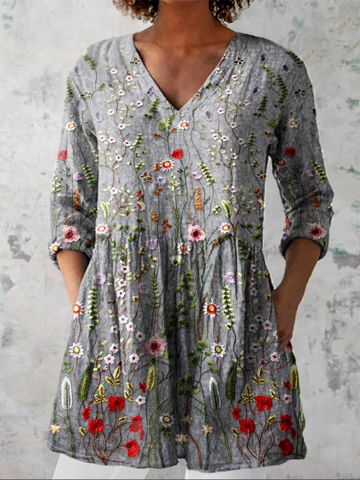 Amelie | Blusa Larga con Cuello en V