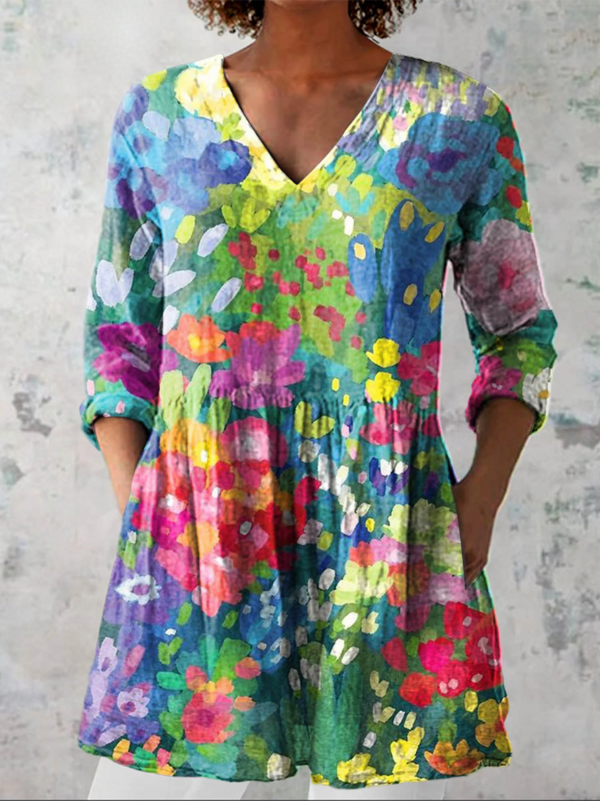 Maelle | Blusa Larga con Cuello en V