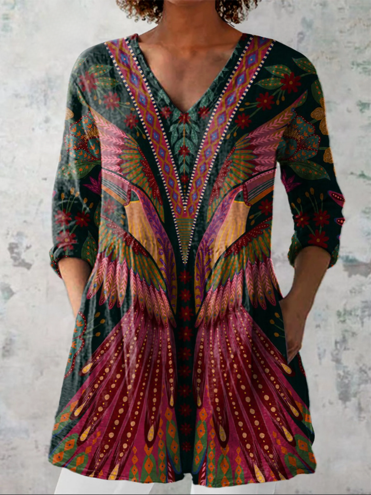 Manon | Blusa Larga con Cuello en V