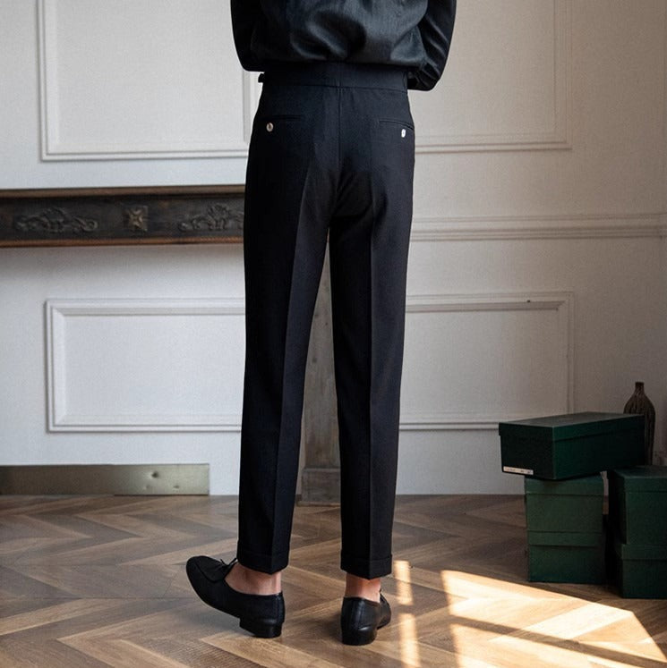Pantalón "Positano" de Seersucker Ligero con Doble Pliegue