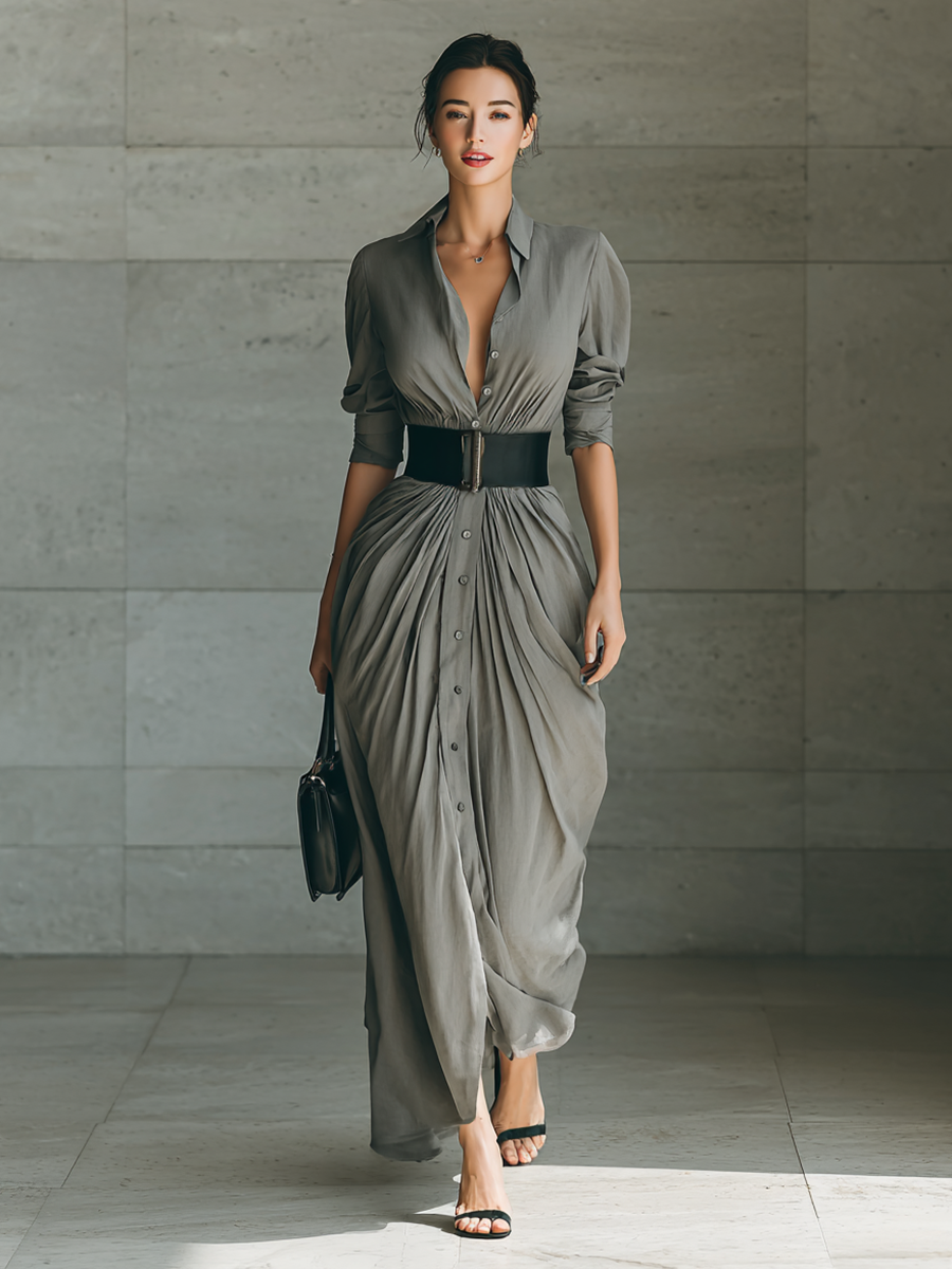 Citlali | Vestido Largo Plisado