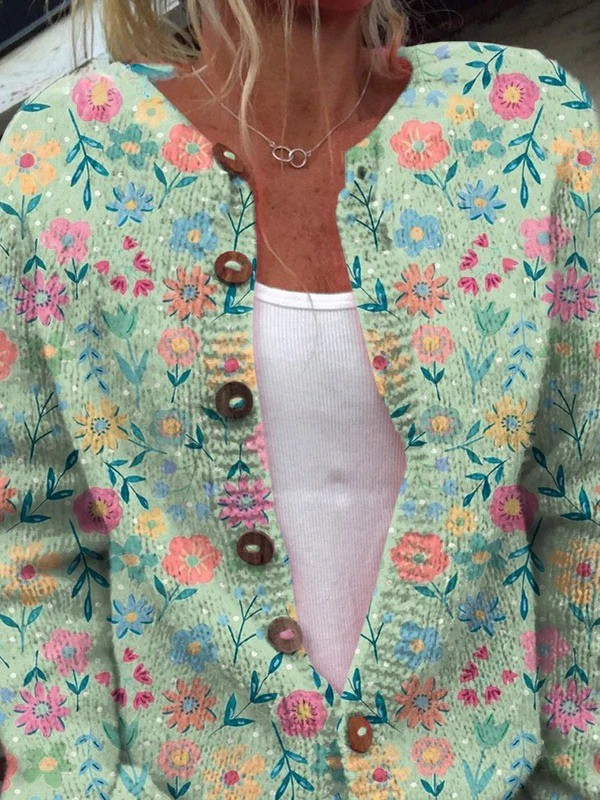 Clémence | Cárdigan Floral Vintage para Mujer