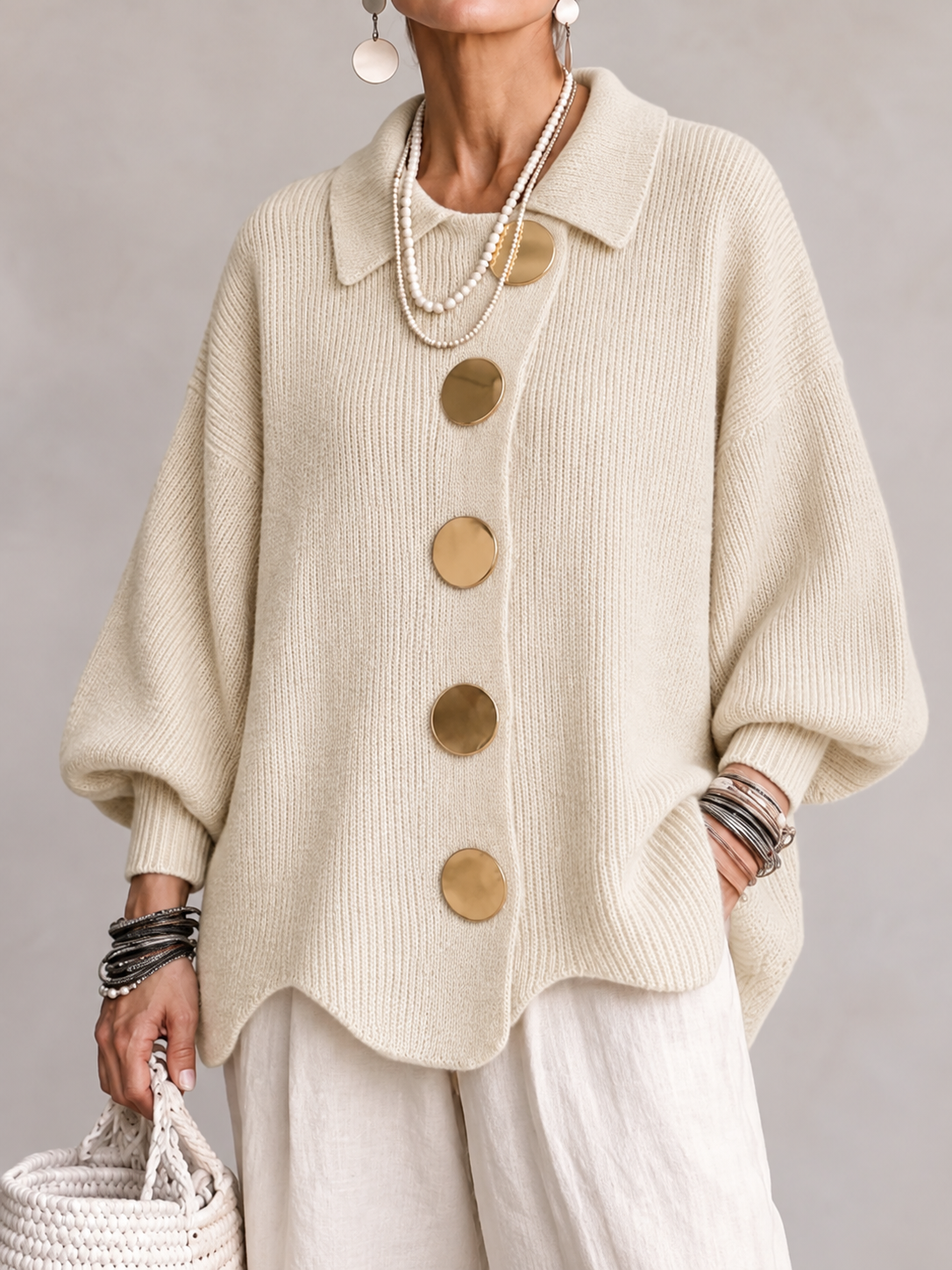 Ardelle™ | Cárdigan oversize con cuello