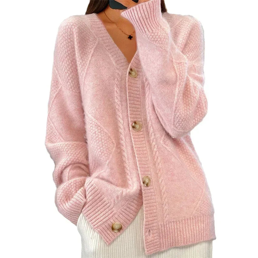 Cárdigan Lena para mujer – Cárdigan suave con botones y elegantes mangas largas