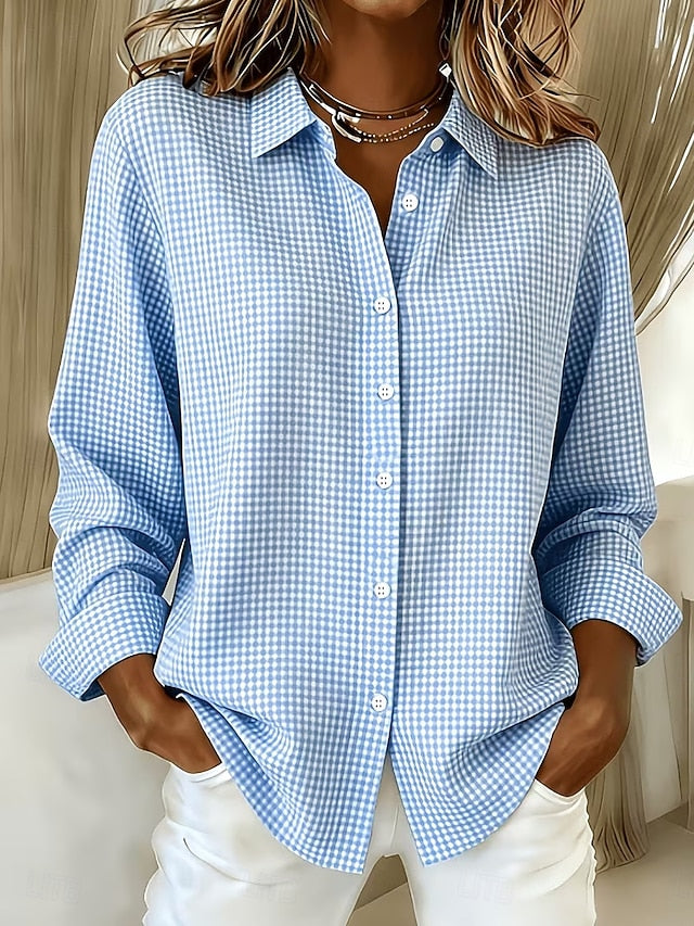 Margarita | Blusa Casual de Cuadritos con Botones