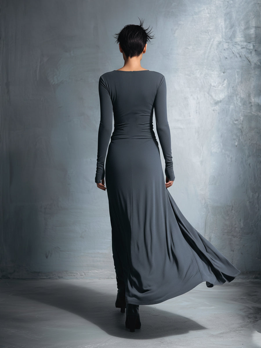 Natalia | Vestido Maxi con Moño Lateral