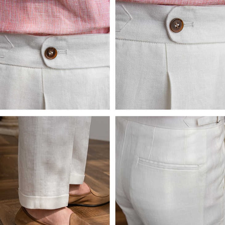 Pantalón "Monte Carlo" de Lino con Pliegue