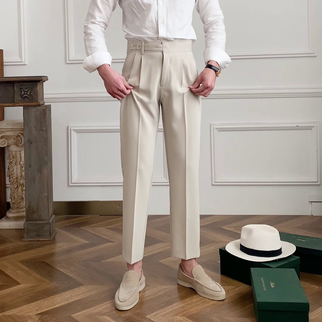 Pantalón "Americano" con Doble Pliegue