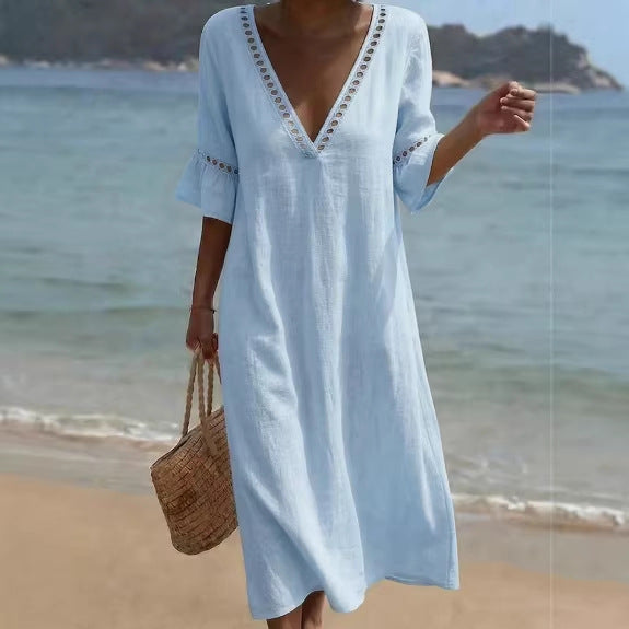 ELARA | Vestido Maxi Fresco, Cómodo y Favorecedor, Estilo Playero