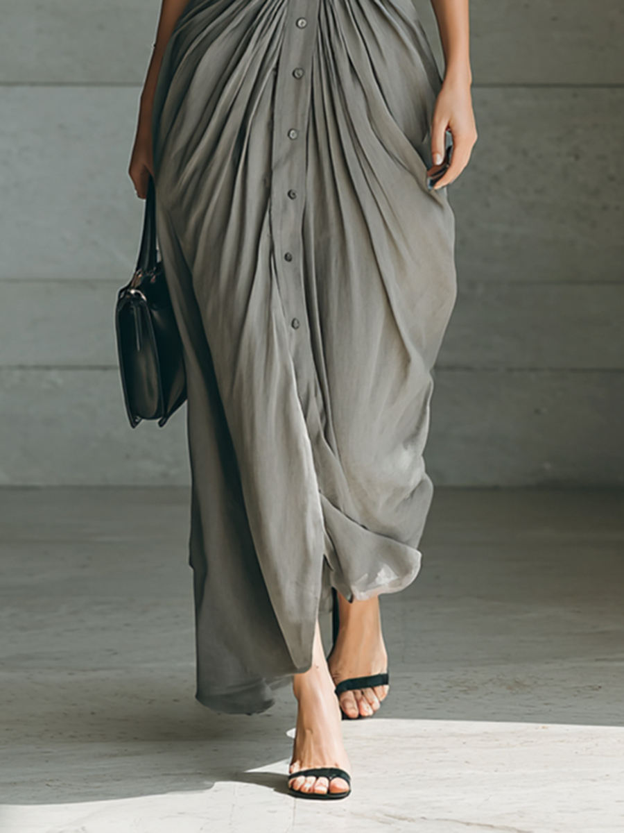 Citlali | Vestido Largo Plisado