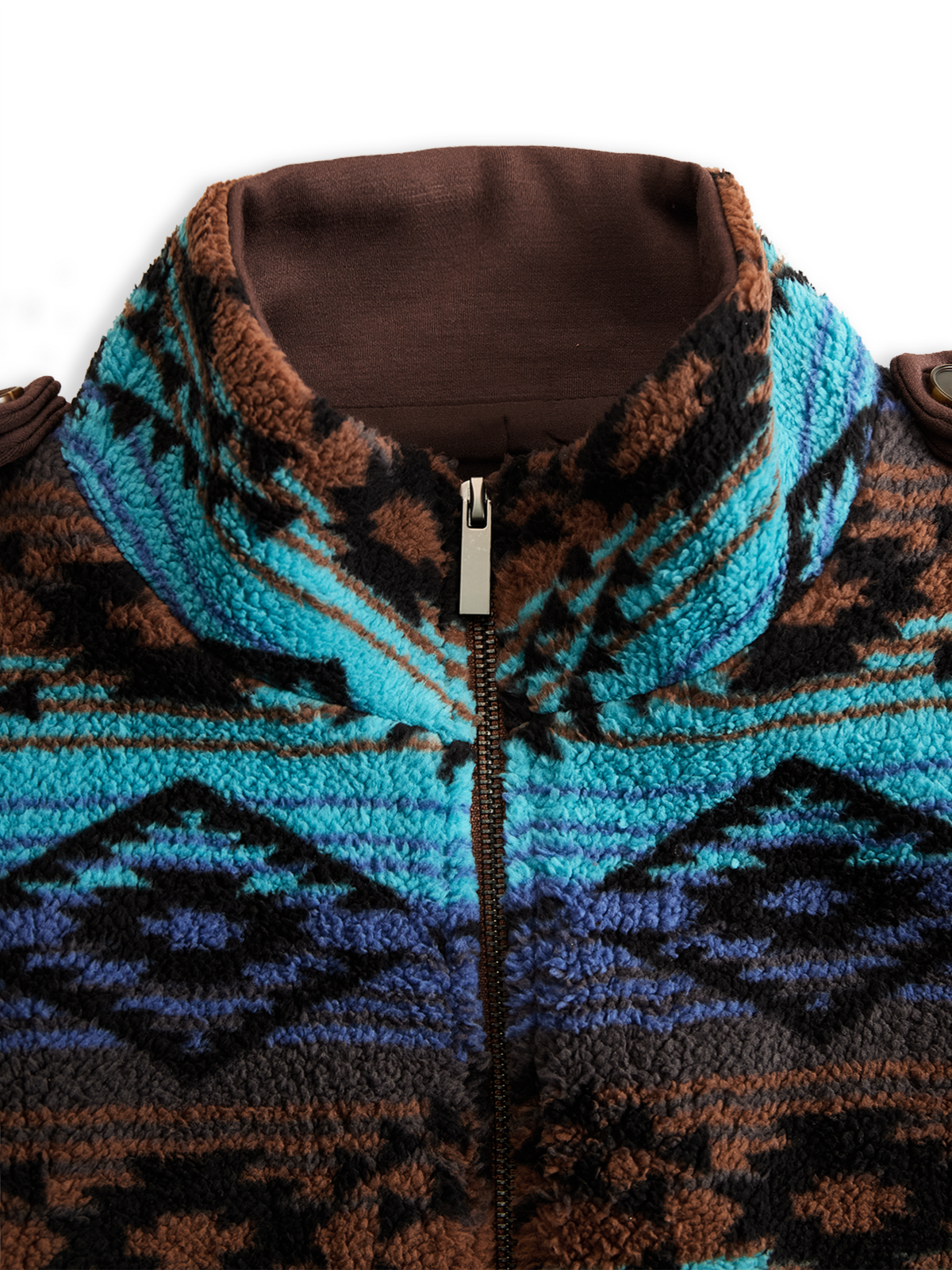 Abrigo Largo Boho Retro de Lana con Estampado Tribal
