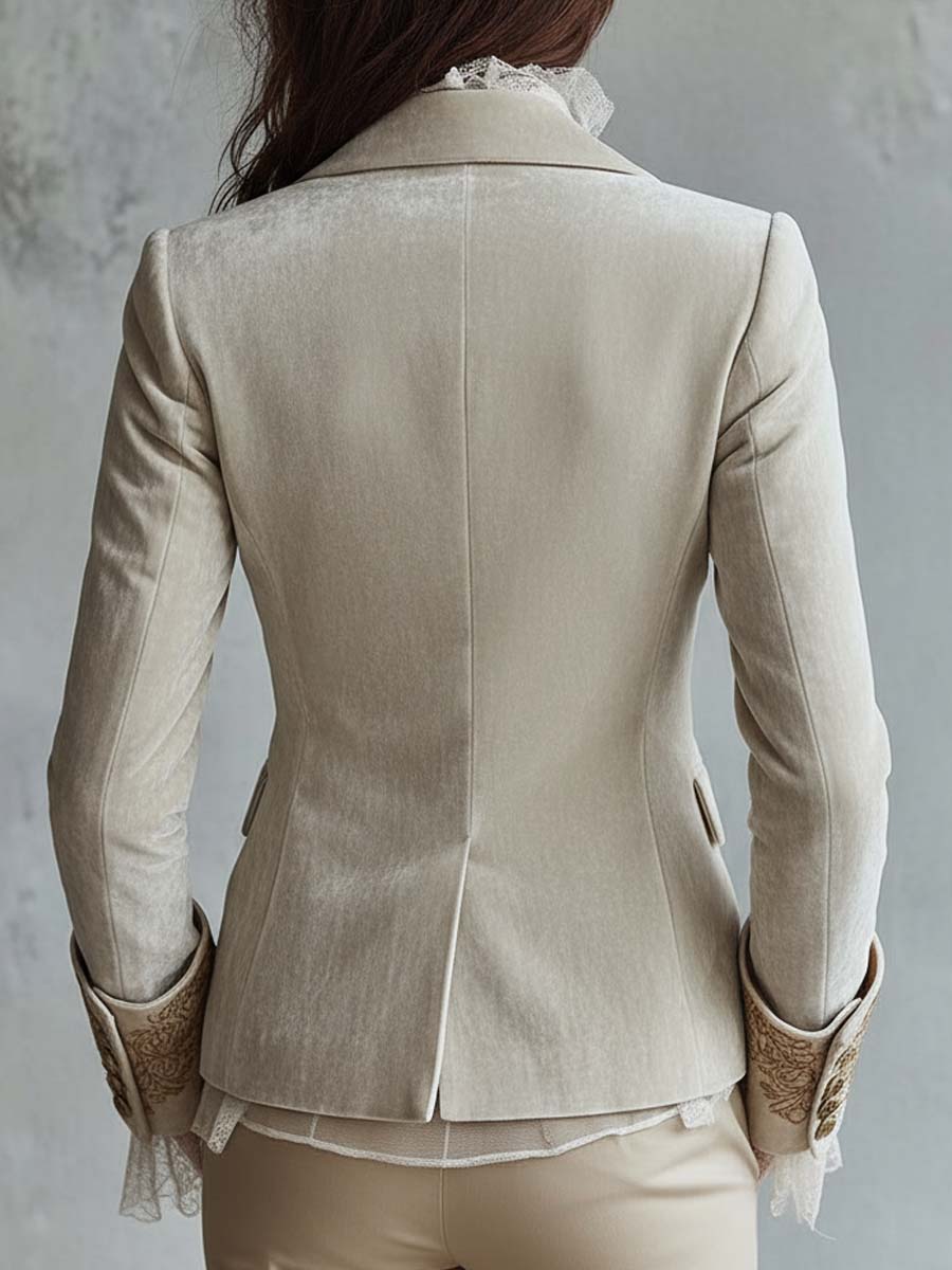 Constance | Blazer Marfil Bordado Estilo Sastre