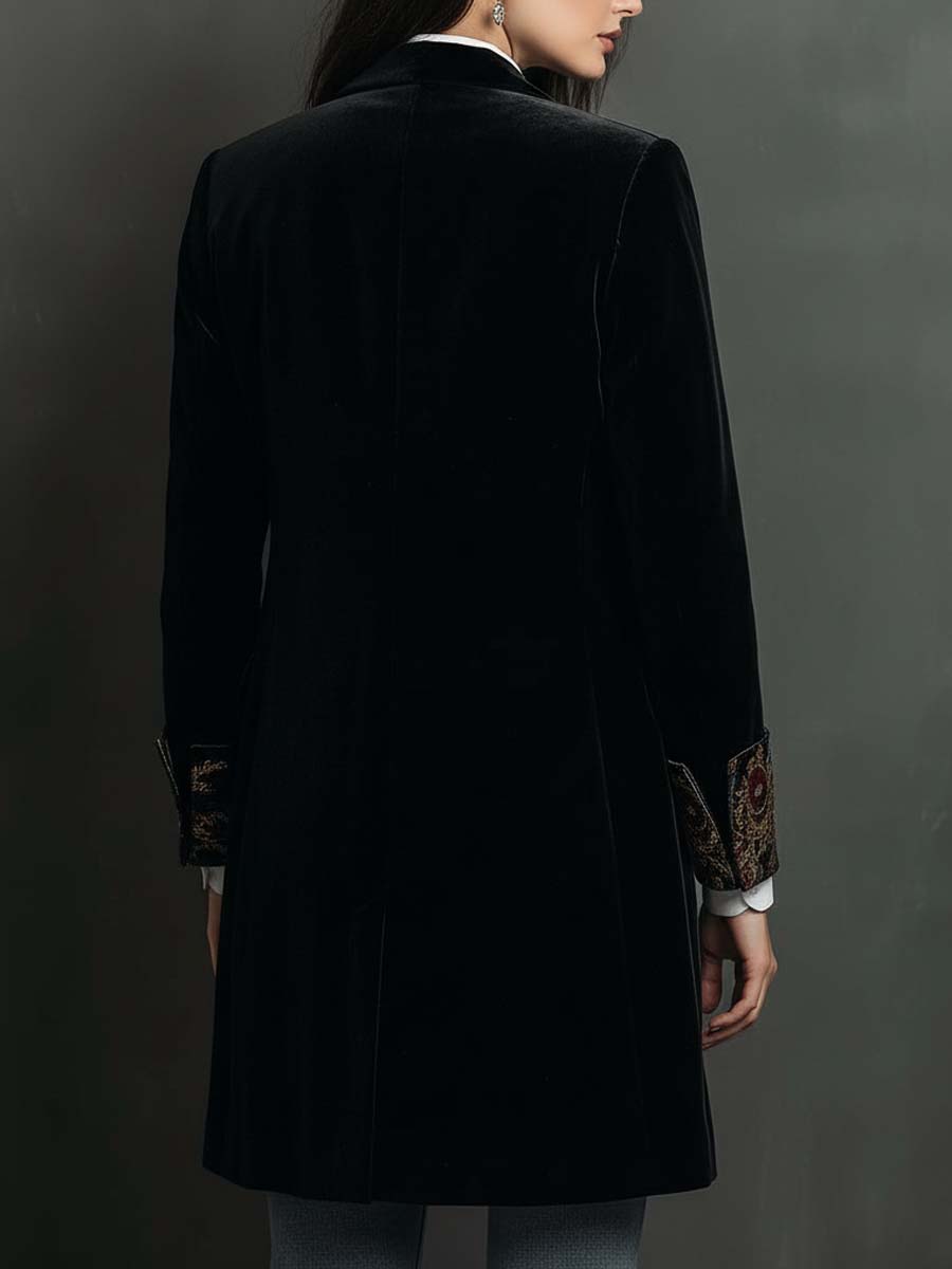 Léontine | Blazer Entallado con Estampado Barroco Negro