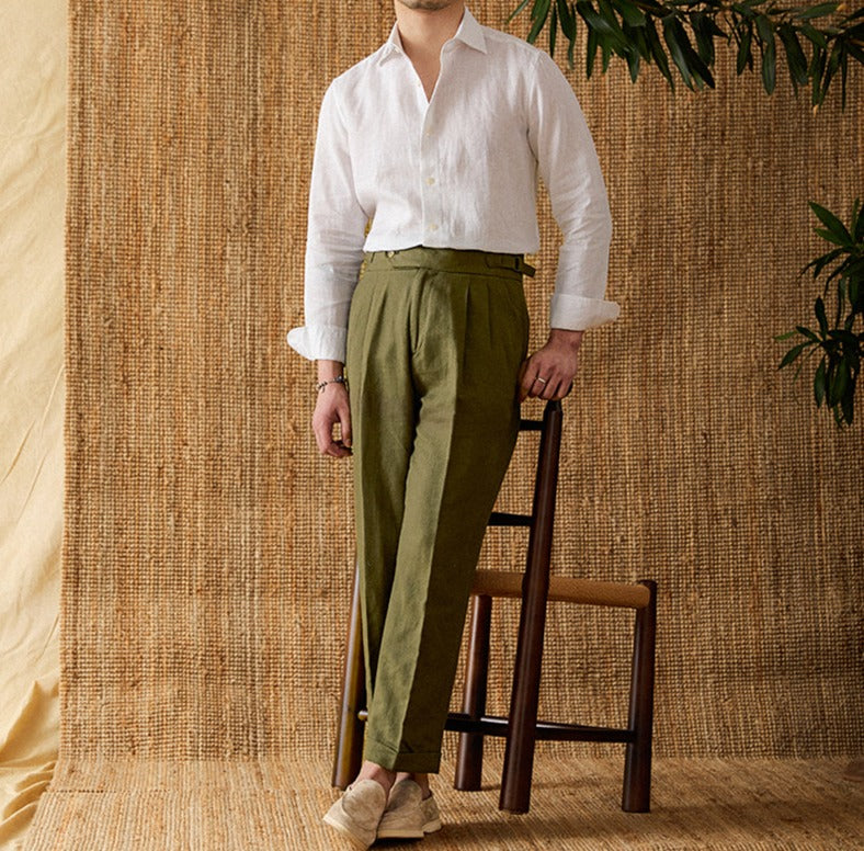 Camisa "Cannes" de Lino, Manga Larga