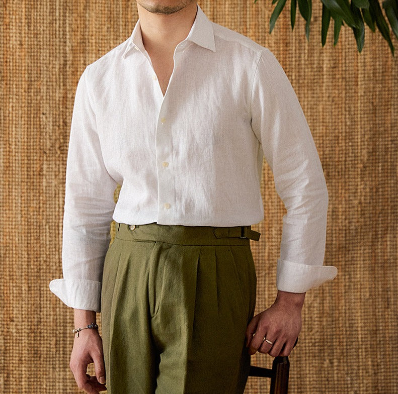 Camisa "Cannes" de Lino, Manga Larga