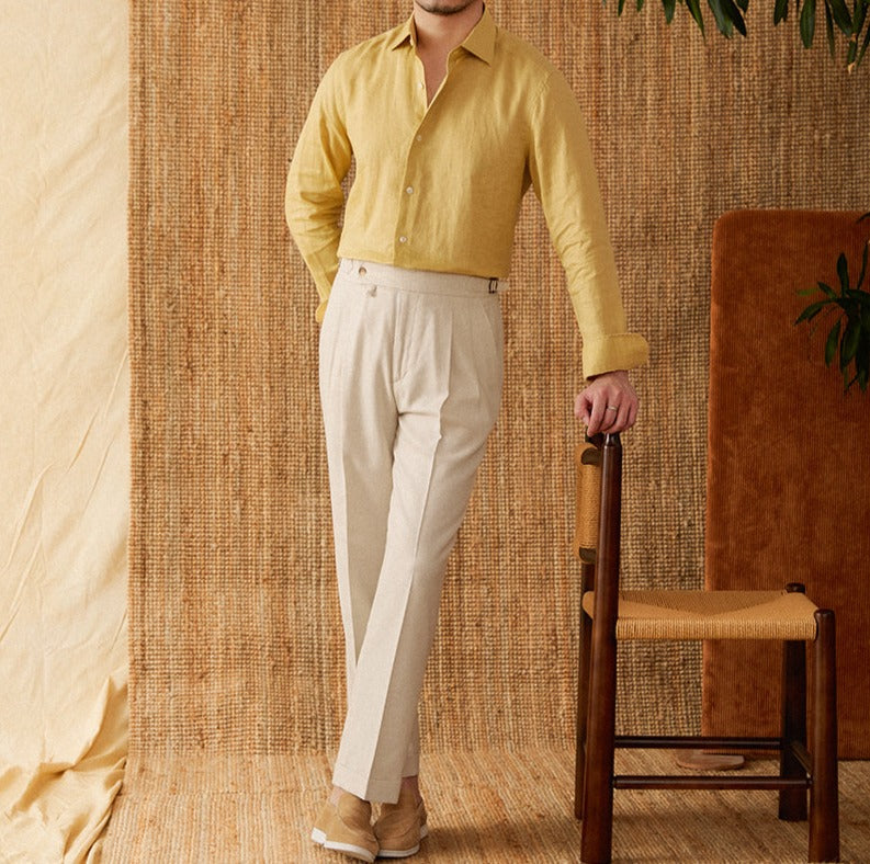 Camisa "Cannes" de Lino, Manga Larga