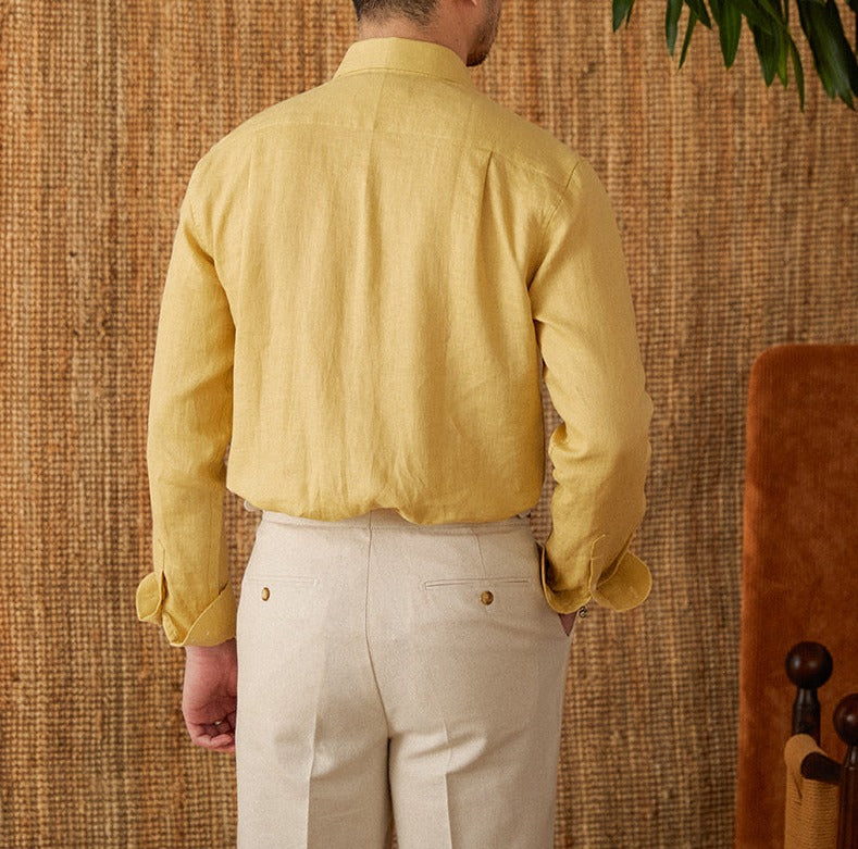 Camisa "Cannes" de Lino, Manga Larga