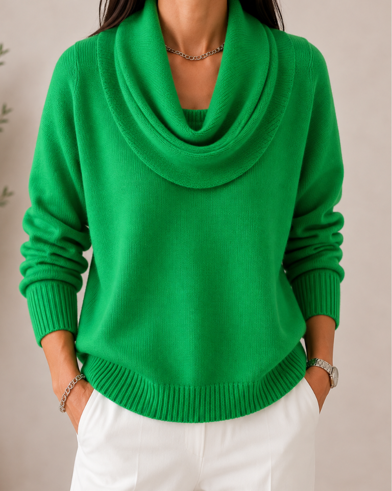 Caralina™ | Suéter Tejido Elegante con Cuello Ondulado