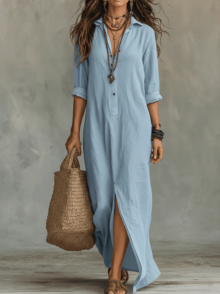WILLOW | Vestido Maxi sin Esfuerzo, Silueta Favorecedora y Versátil para Diario