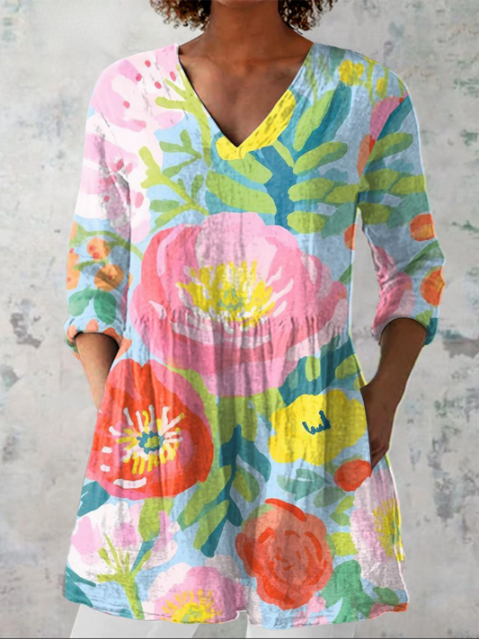 Helene | Blusa Larga con Cuello en V