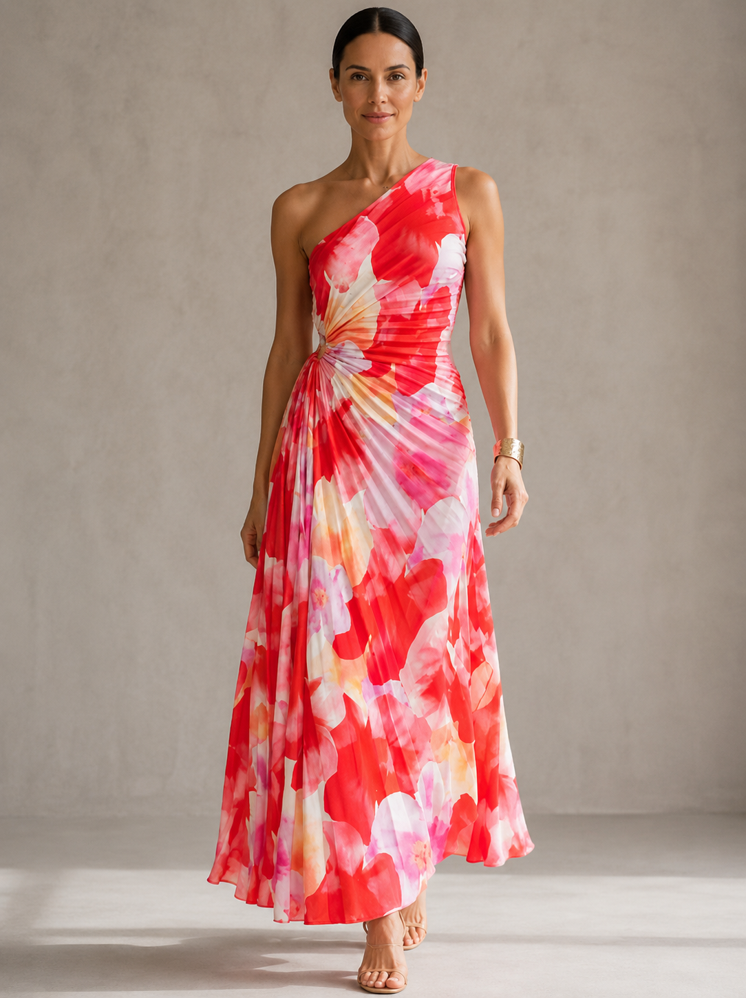 Yasmin | Pleated One-Shoulder Dress