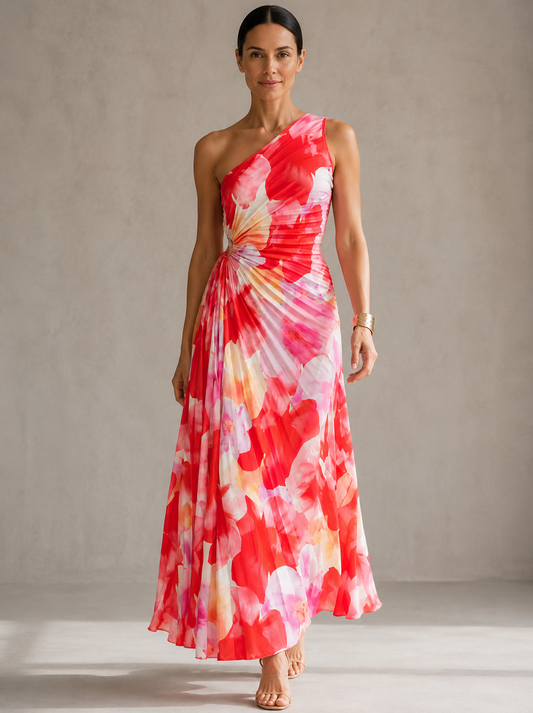 Yasmin | Pleated One-Shoulder Dress