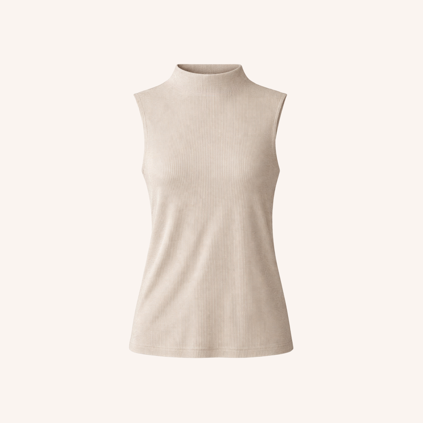 Top acanalado Nori con cuello alto
