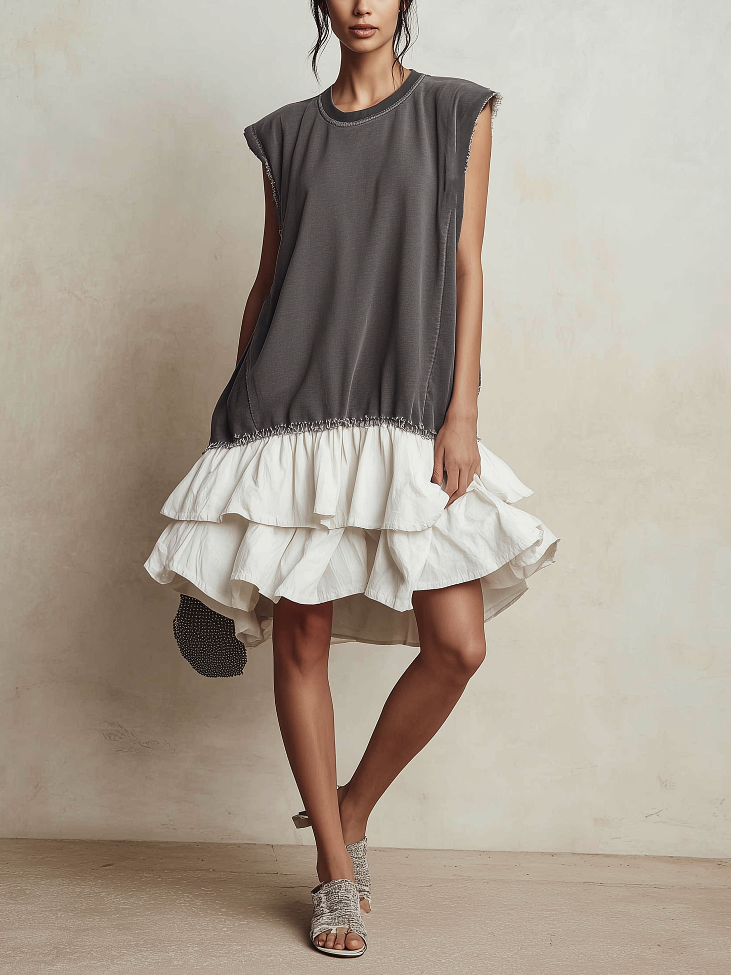 Ilaria | Vestido casual a bloques de color, ajuste amplio, de vacaciones