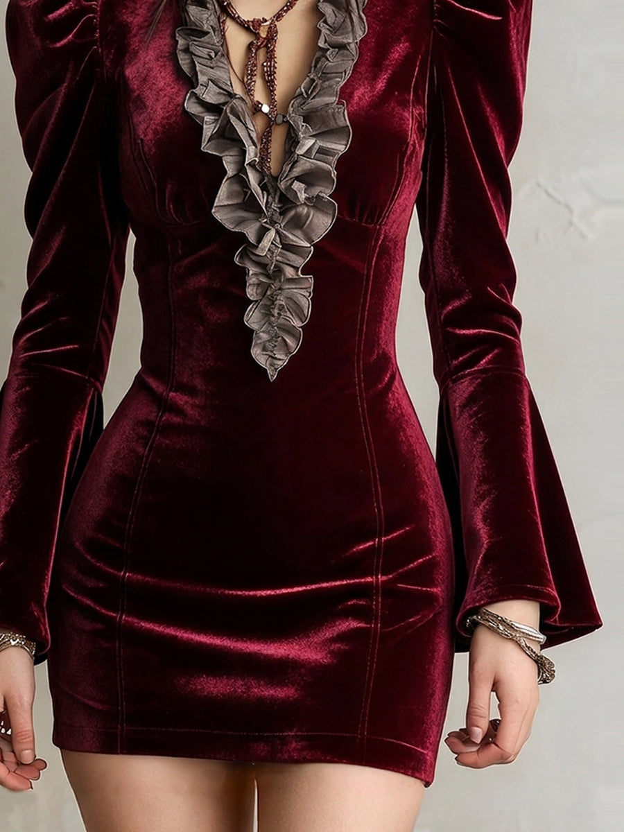 Vestido Bordeaux Nomad de Terciopelo