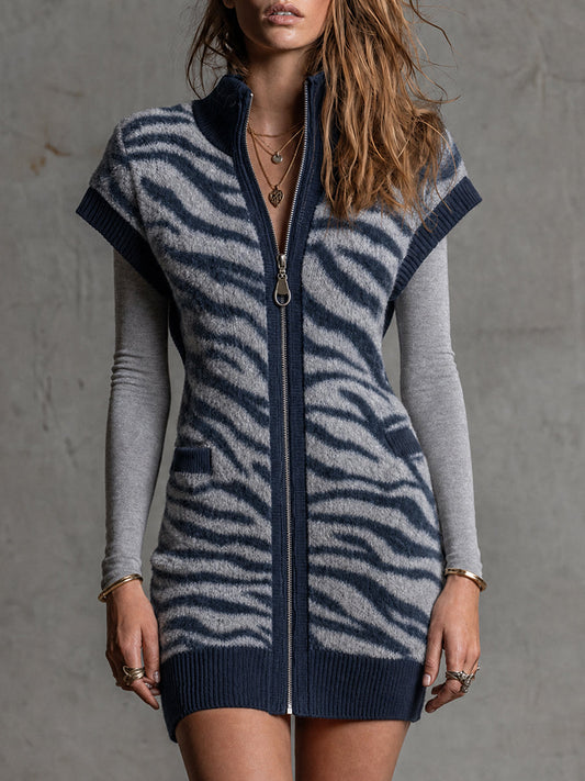 Chaleco de Punto Cebra Indigo Nomad