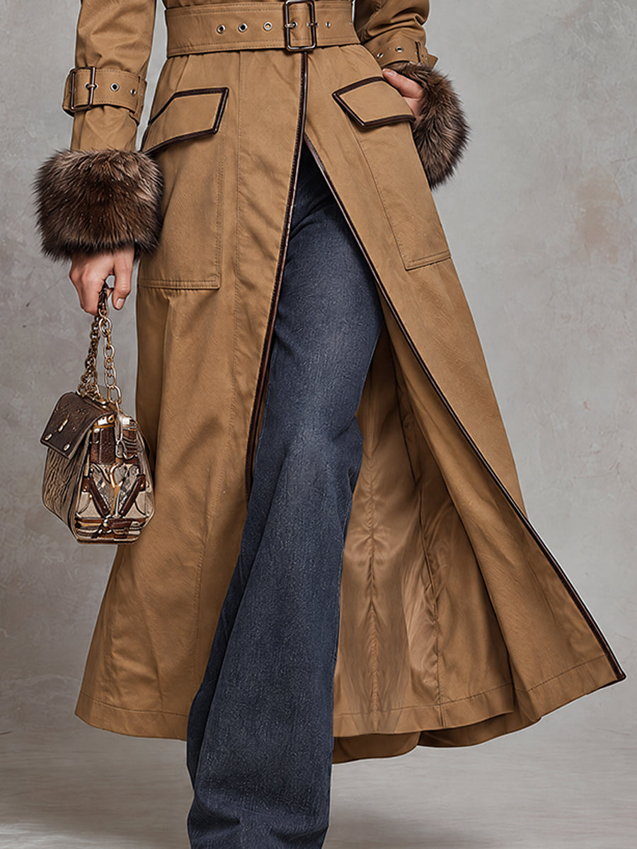 Gabardina Desert Nomad con Puños de Piel