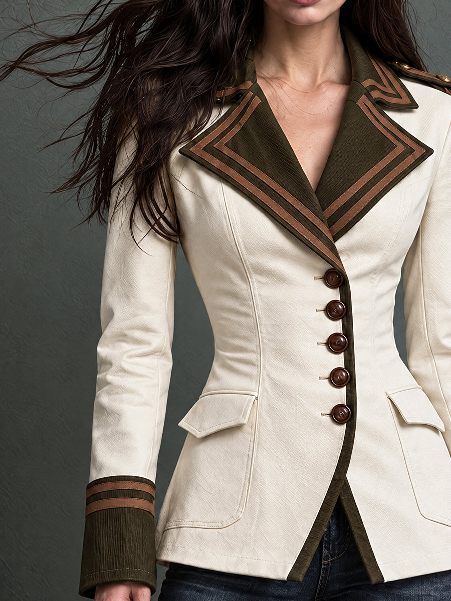 Blazer Ivory Nomad Estilo Vaquero con Vivos