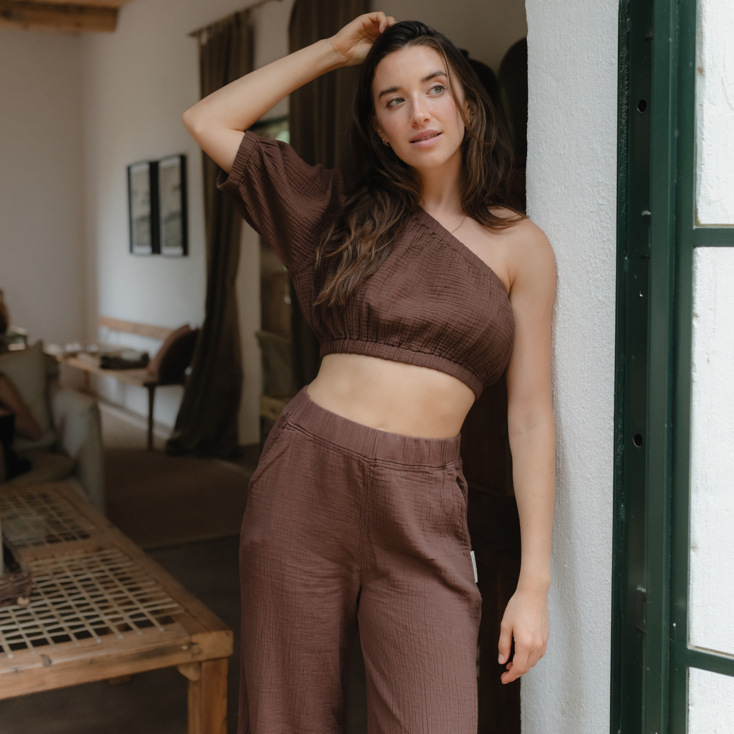 Pantalón palazzo de muselina Nilla