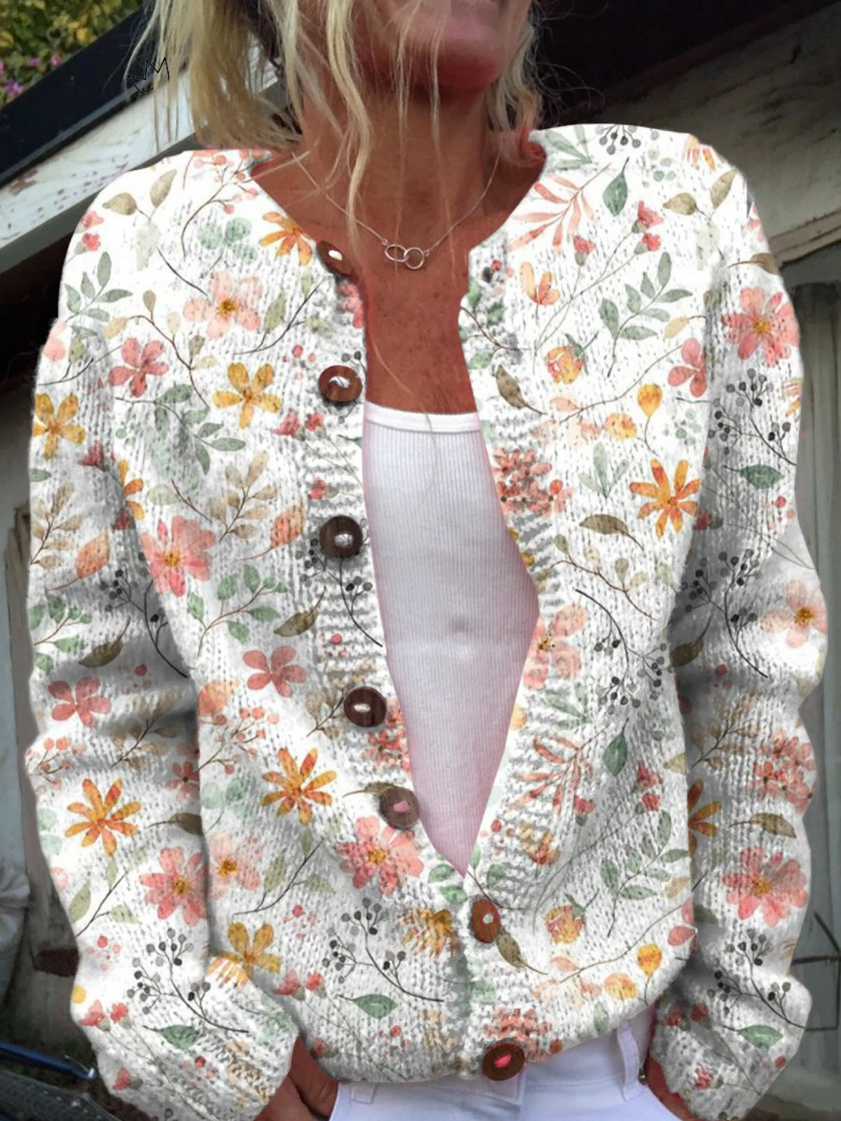 Solène | Cárdigan Tejido Floral Vintage