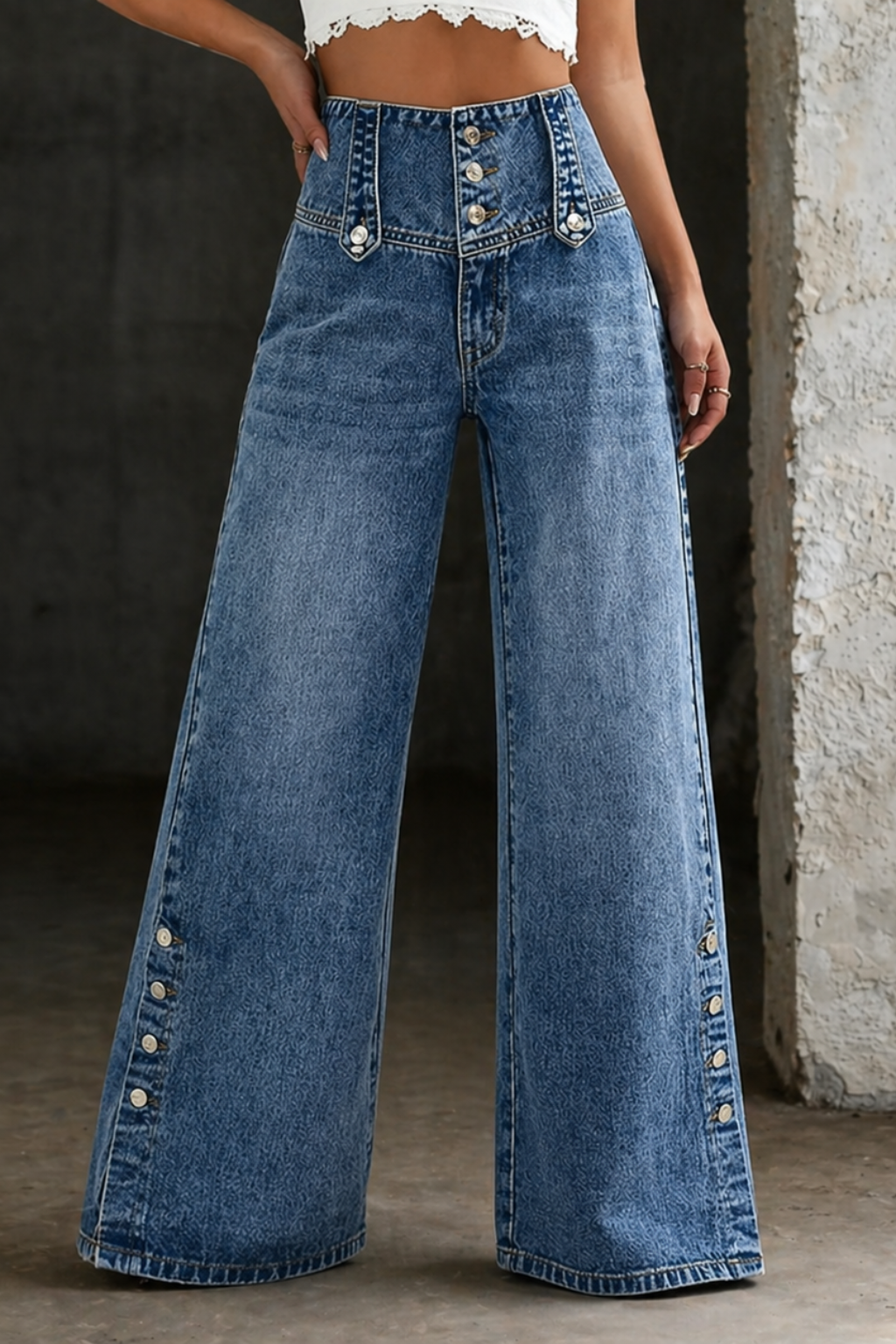 Mia | Jeans de Talle Alto con Abertura