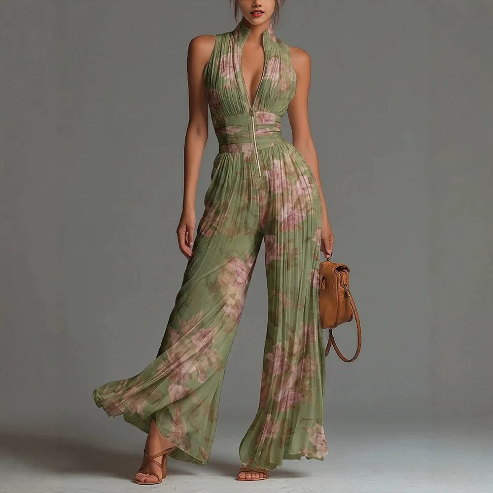 Sofía - Jumpsuit Plisado de Chifón Floral