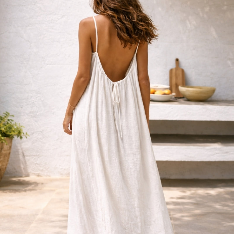 ISLA | Vestido Maxi Fresco con Cintura Ajustable para un Ajuste Perfecto a tu Medida