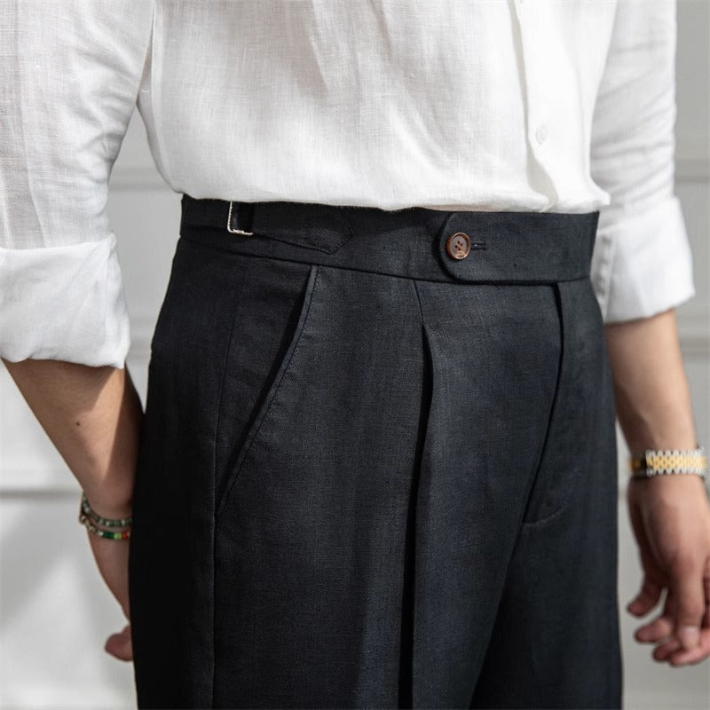 Pantalón "Monte Carlo" de Lino con Pliegue