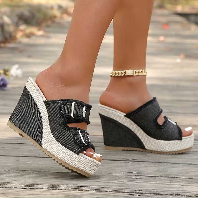 Atelier | Sandalias de Plataforma con Borde Deshilachado