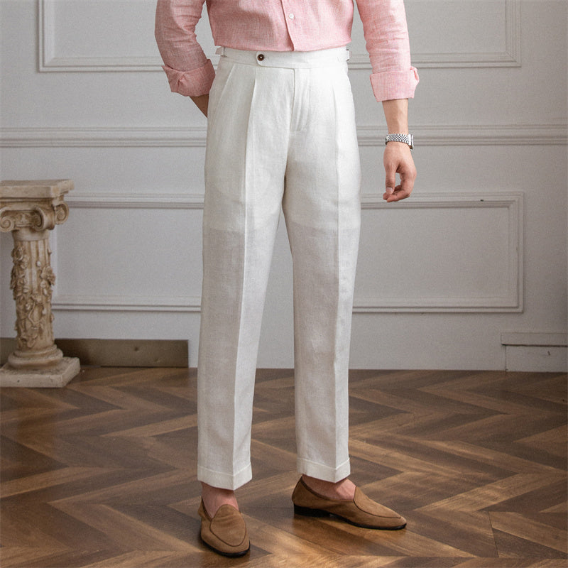 Pantalón "Monte Carlo" de Lino con Pliegue