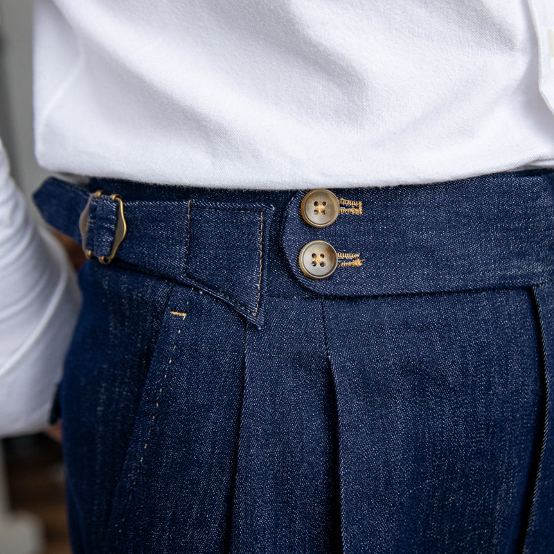 Pantalón de Mezclilla "Rome" Estilo Workwear con Doble Pliegue