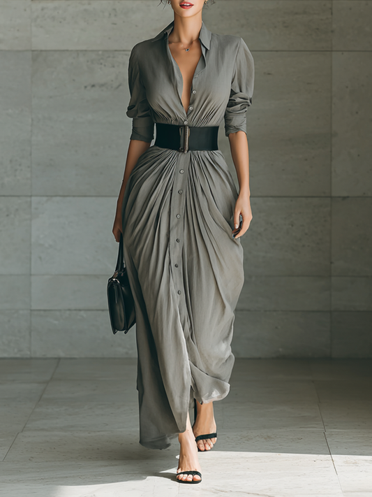 Citlali | Vestido Largo Plisado