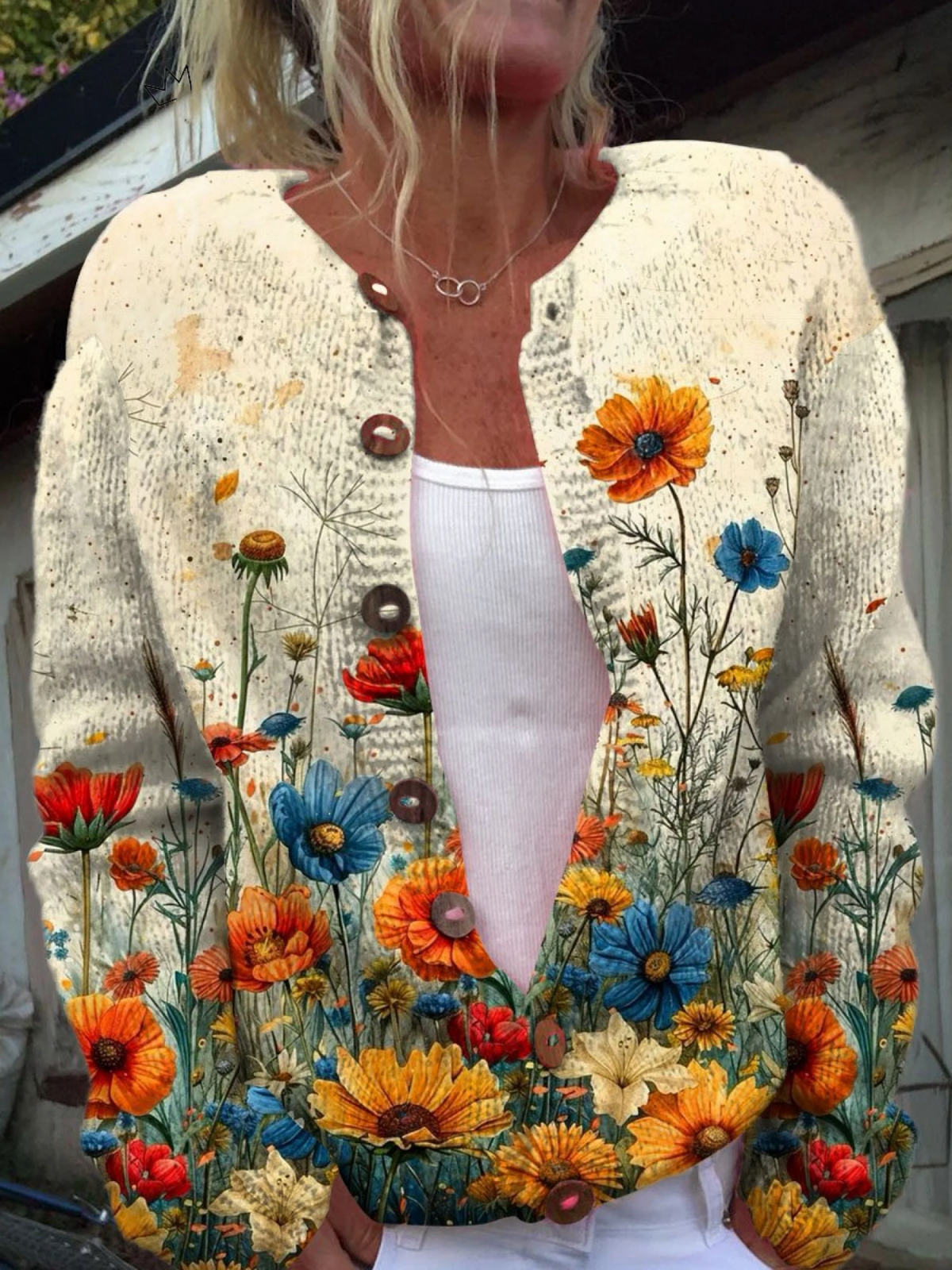 Élodie | Cárdigan Estampado Floral Vintage
