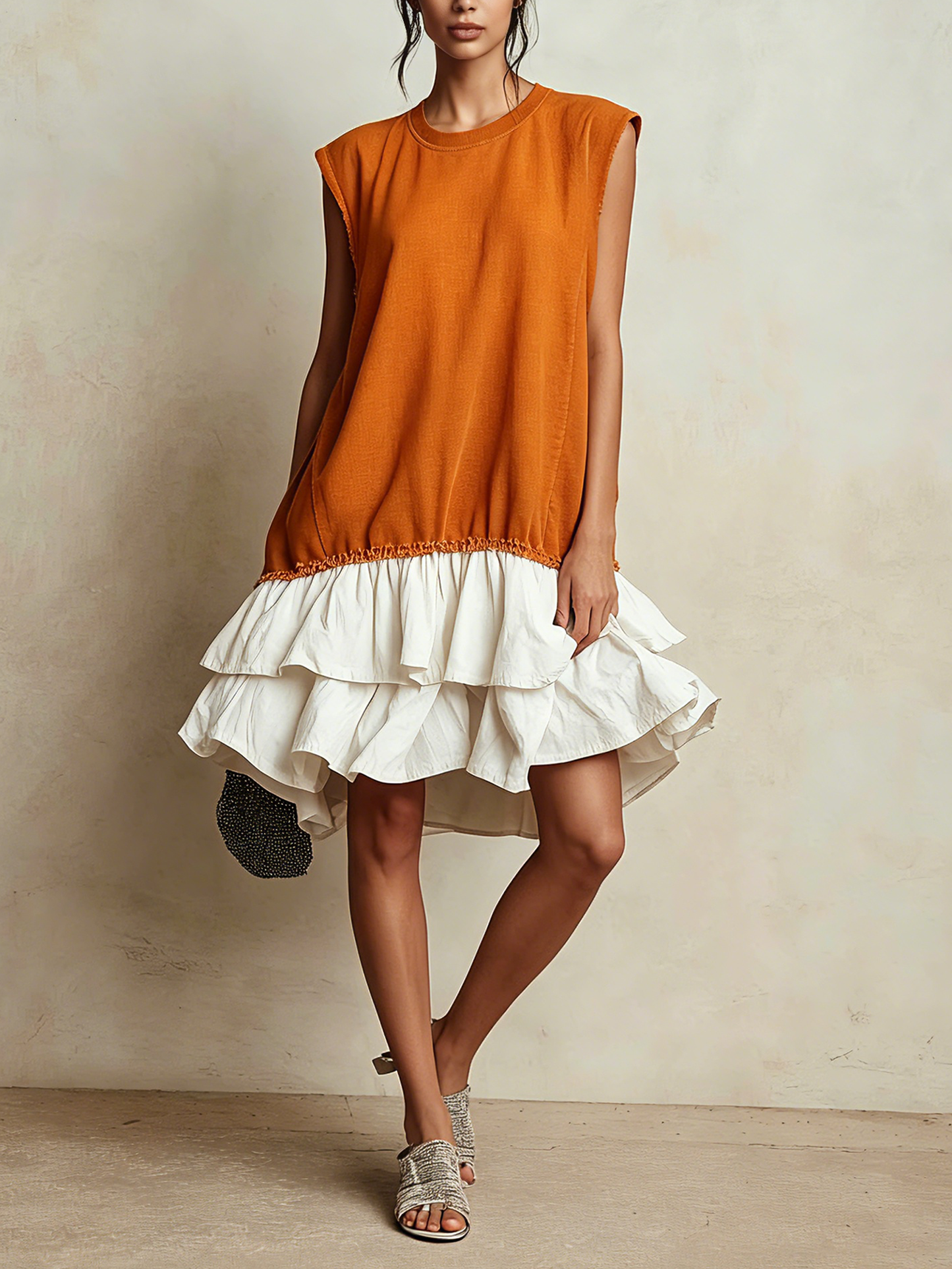 Ilaria | Vestido casual a bloques de color, ajuste amplio, de vacaciones