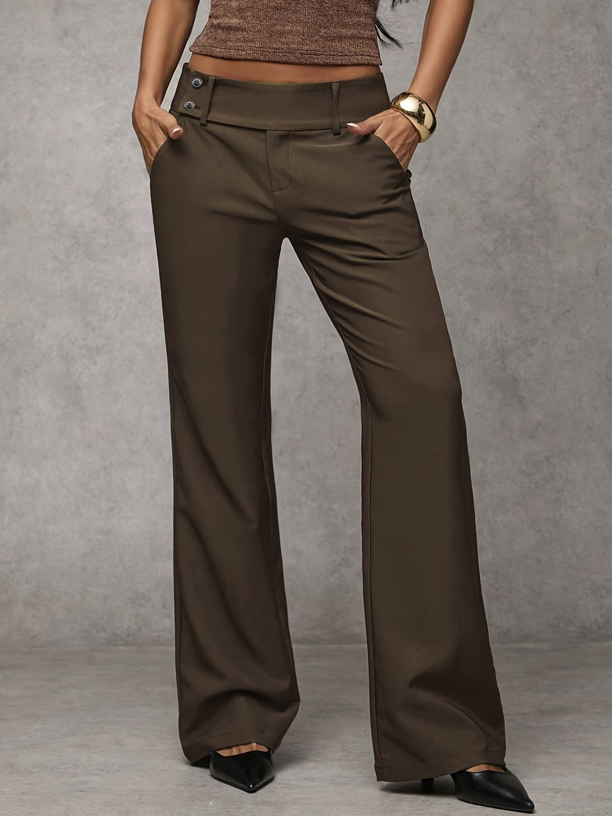 Duna™ | Pantalones Modernos Amplios – Café