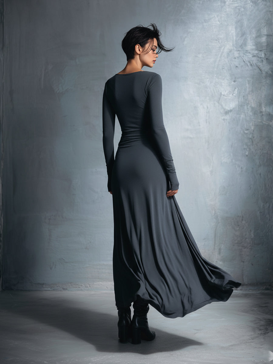 Natalia | Vestido Maxi con Moño Lateral