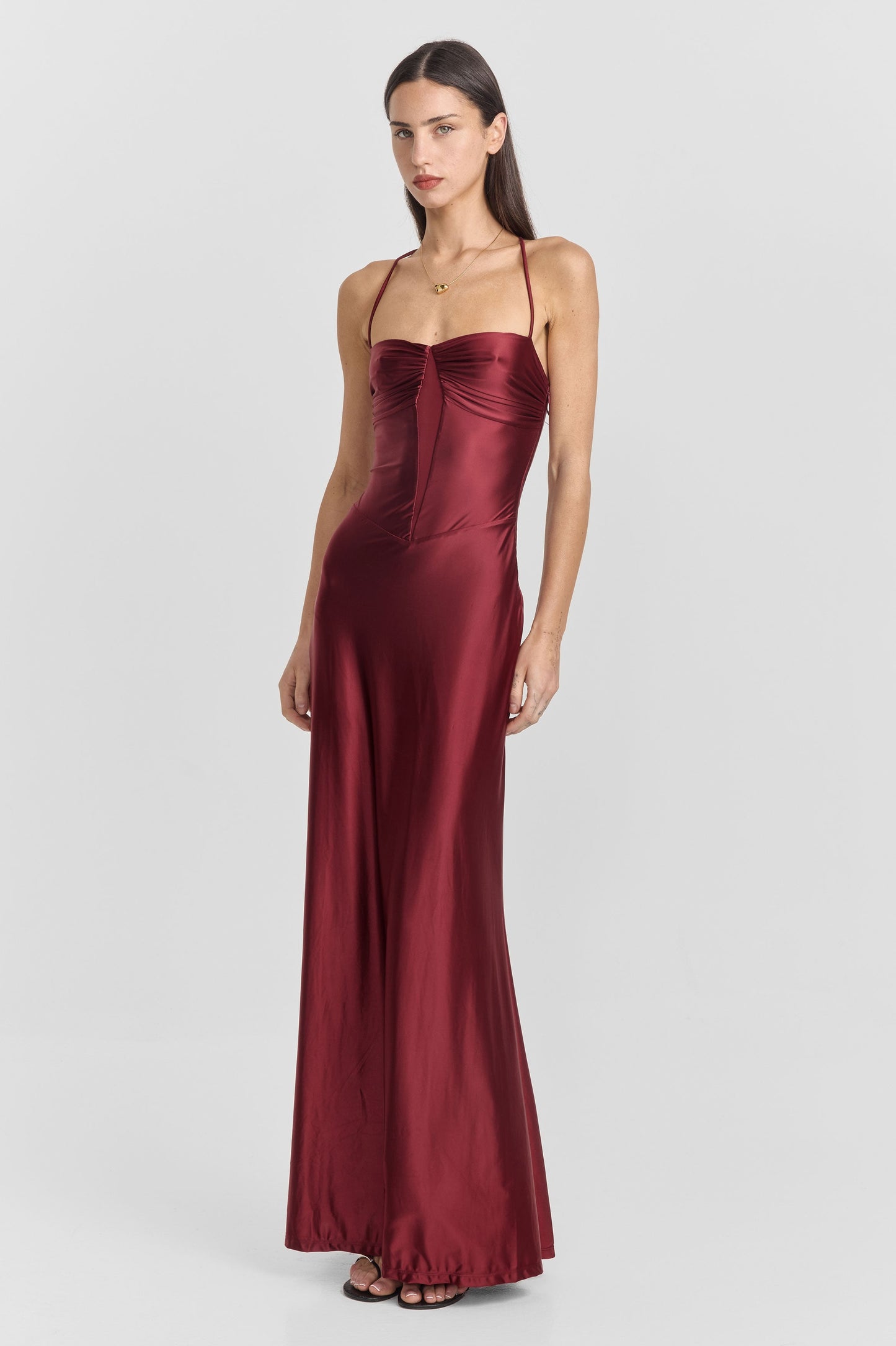 Vestido Largo Georgette Rojo