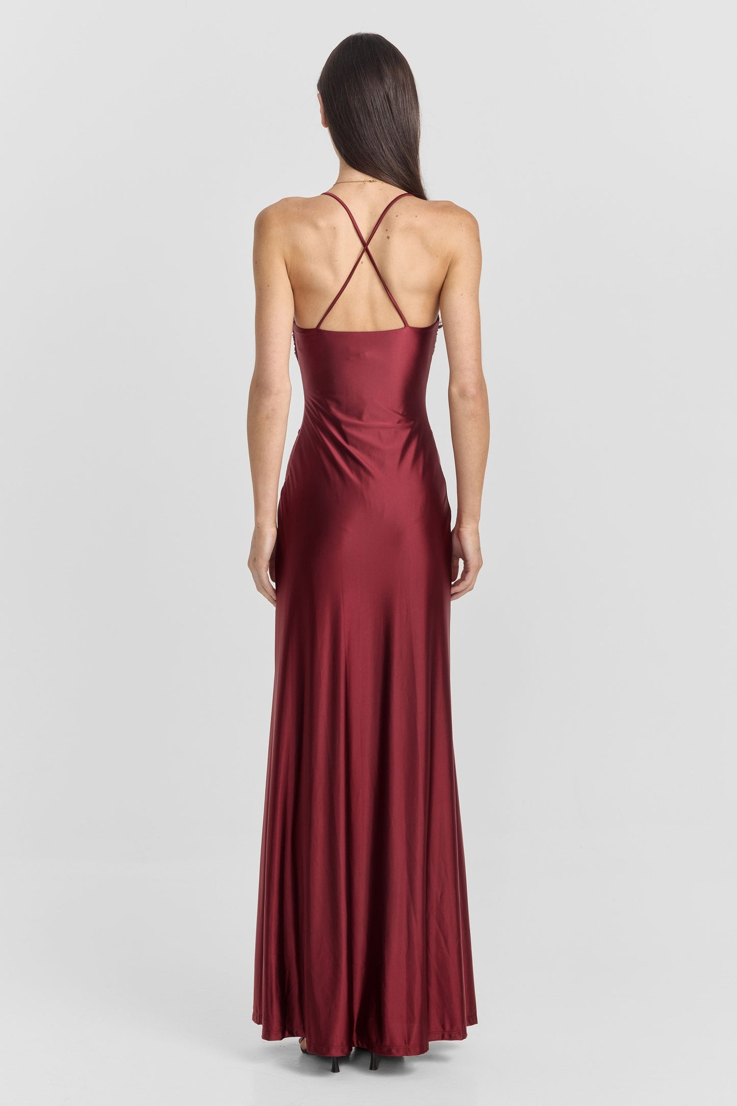 Vestido Largo Georgette Rojo