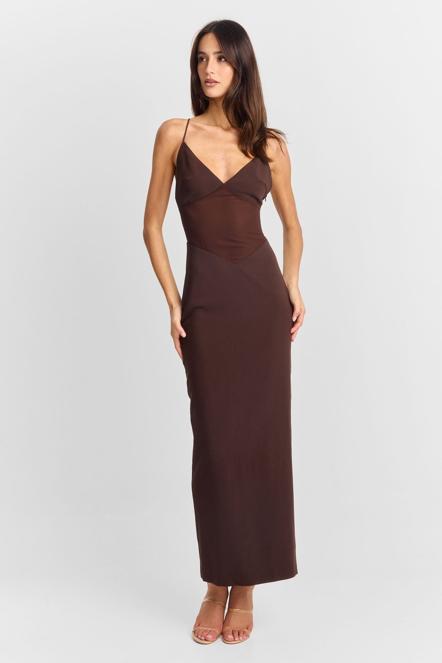 Vestido Largo Paloma Café
