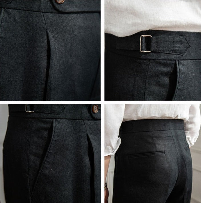 Pantalón "Monte Carlo" de Lino con Pliegue